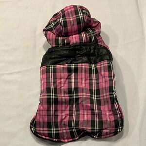 Spirit Pink and Black Plaid Puffer dog vest